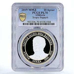 Abkhazia 10 apsars Outstanding Personalities Sergey Bagaps PL70 PCGS silver 2019