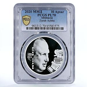 Abkhazia 10 apsars Outstanding Personalities Zurab Achba PL70 PCGS silver 2020