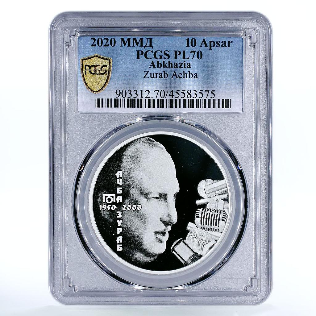 Abkhazia 10 apsars Outstanding Personalities Zurab Achba PL70 PCGS silver 2020