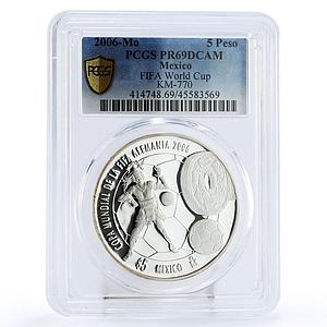 Mexico 5 pesos Football World Cup in Germany PR69 PCGS silver coin 2006