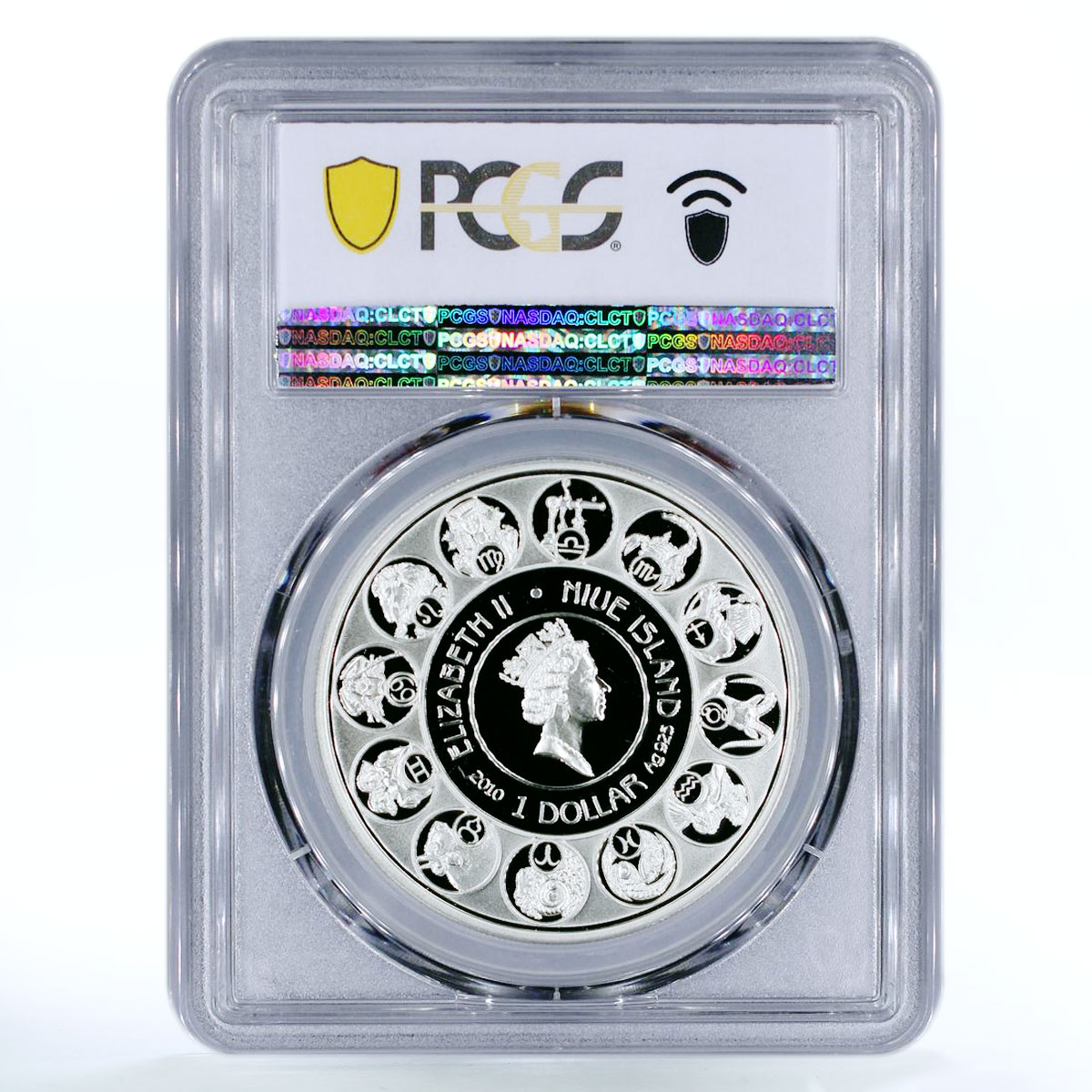 Niue 1 dollar Alphonse Mucha Zodiac Series Aquarius PR70 PCGS silver coin 2010