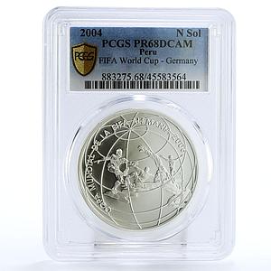 Peru 1 sol Football World Cup in Germany Players PR68 PCGS silver coin 2004