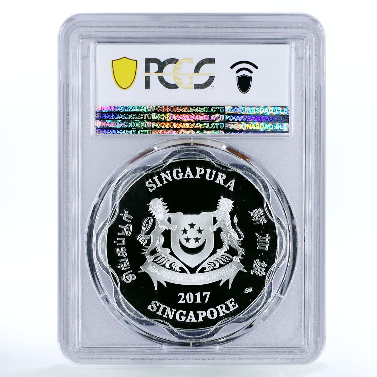 Singapore 5 $ Lunar Year Series Year of Rooster PR69 PCGS color silver coin 2017