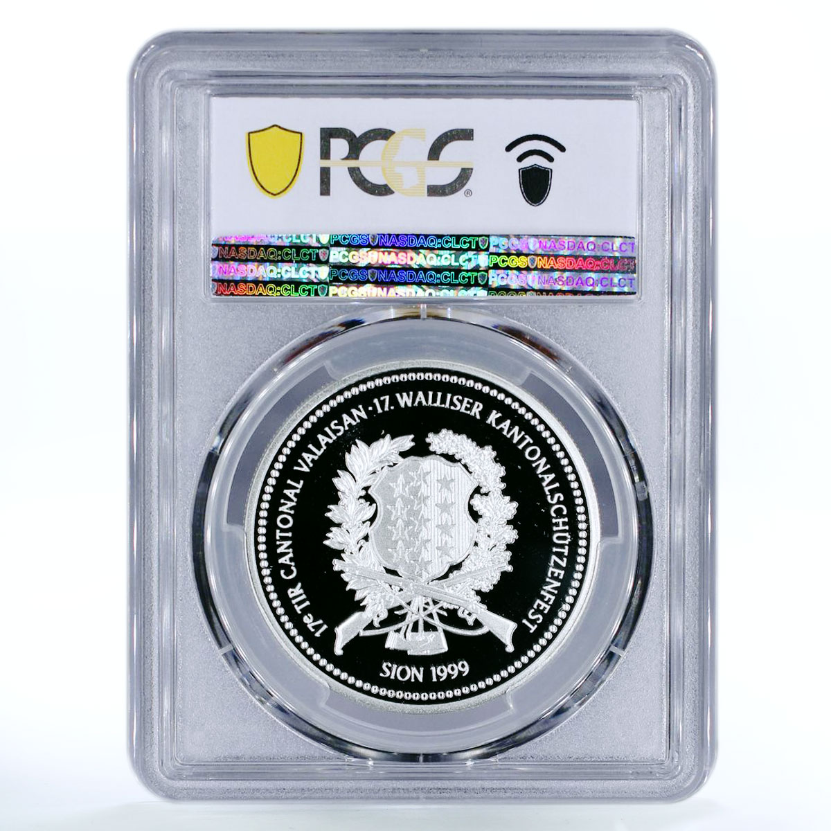 Switzerland 50 francs Sion Shooting Festival PR70 PCGS silver coin 1999