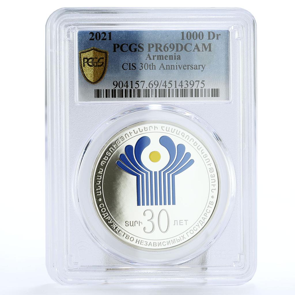 Armenia 1000 dram 30th Anniversary of CIS PR69 PCGS silver coin 2021