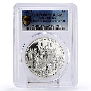 Cook Islands 5 $ 1020th Anniversary Baptism of Kievan Rus PR69 PCGS silver 2008