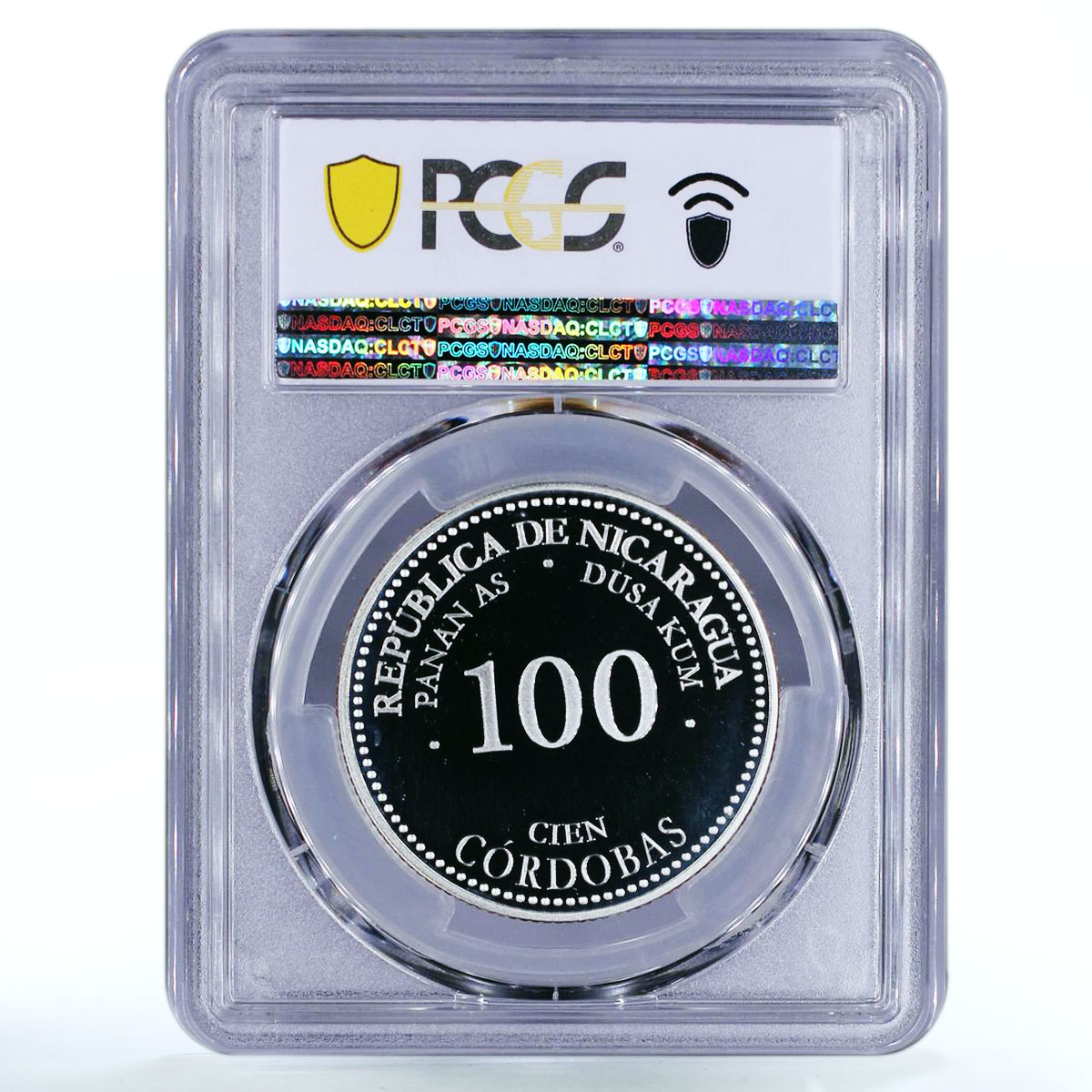Nicaragua 100 cordobas 100 Anniversary of Cordoba PR69 PCGS silver coin 2012