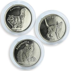 Stroma 1 pound set of 3 coins Cats Persiant Toyger Ragamuffin 2018