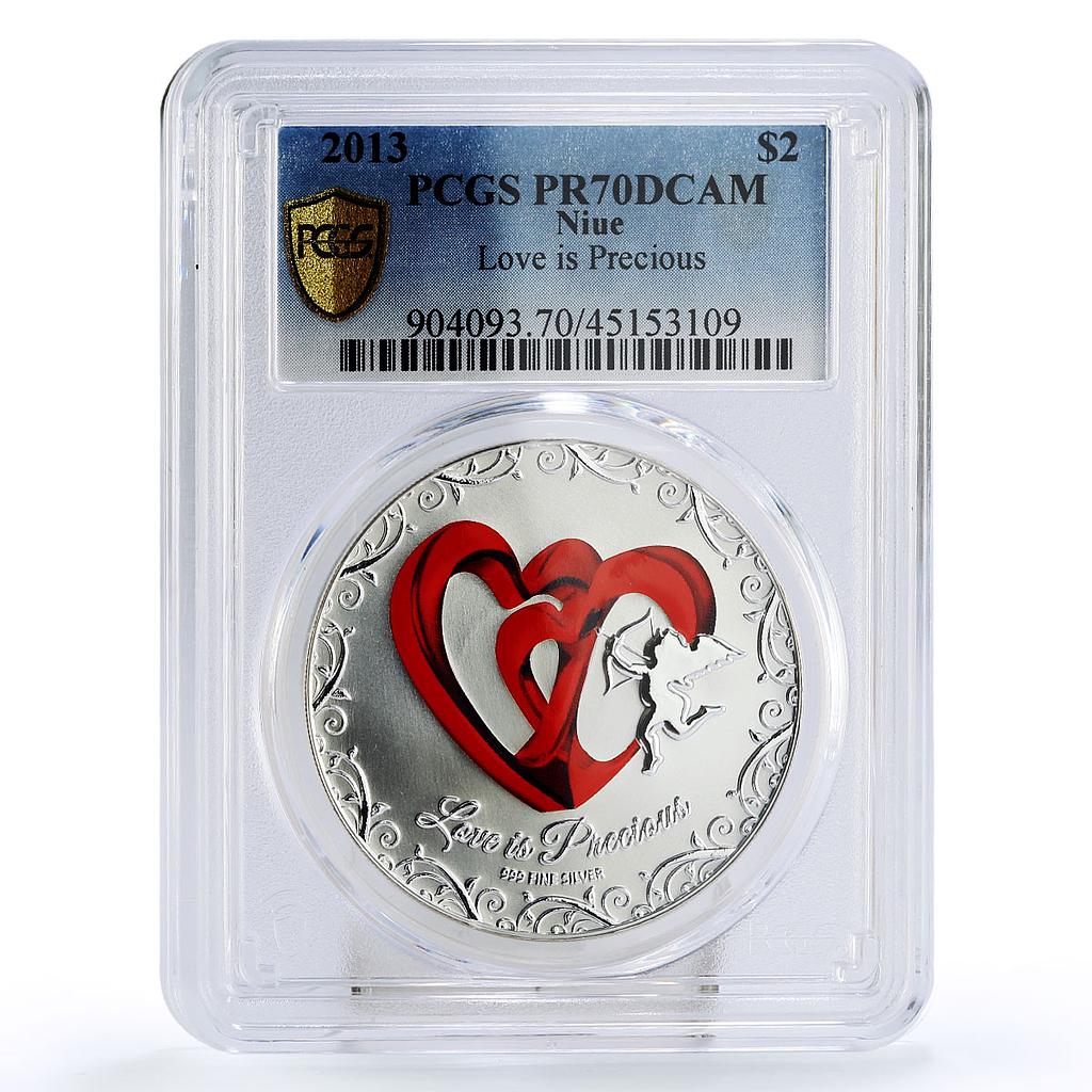 Niue 2 dollars Love is Precious Series Amur PR70 PCGS color silver coin 2013