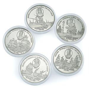 Suwarrow Atoll 100 pounds set of 5 coins Great Naval Battles of Russia Ship 2017