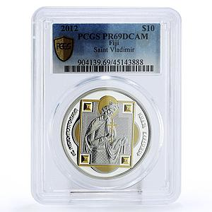 Fiji 10 dollars Patron Saints Saint Vladimir PR69 PCGS silver coin 2012