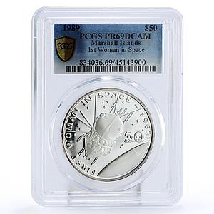 Marshall Islands 50 dollars First Woman in Space PR69 PCGS silver coin 1989