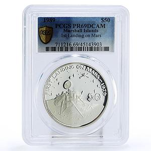 Marshall Islands 50 $ First Landing on Mars Space Series PR69 PCGS silver 1989