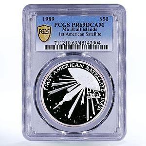 Marshall Islands 50 $ First American Satellite Space Series PR69 PCGS 1989