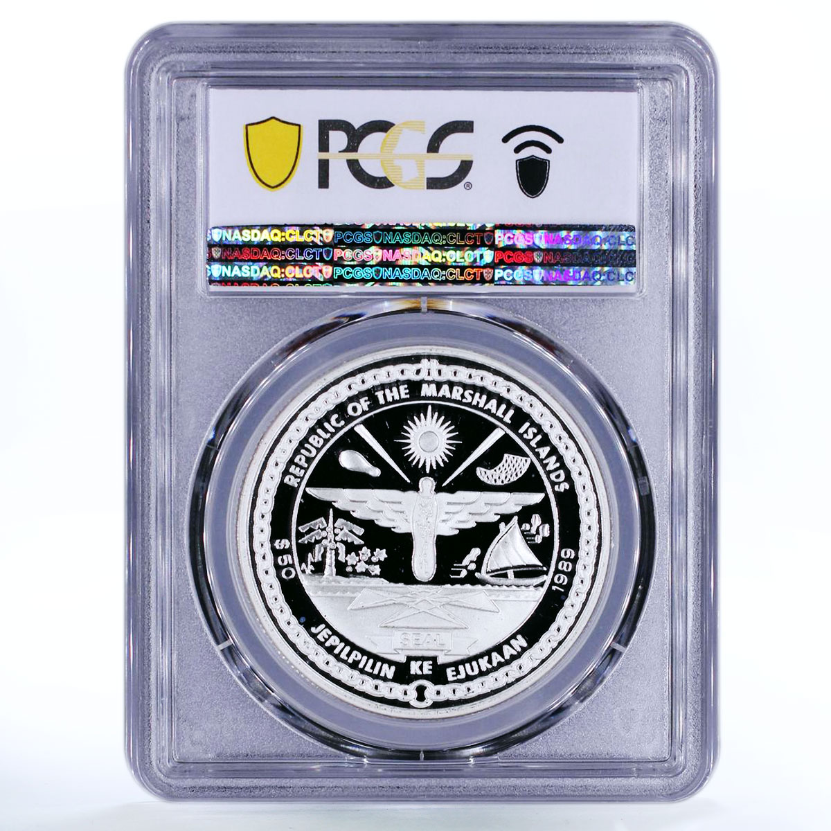 Marshall Islands 50 $ First American Satellite Space Series PR69 PCGS 1989