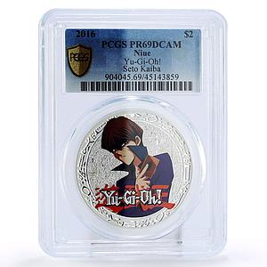 Niue 2 dollars Yu-Gi-Oh! Seto Kaiba PR69 PCGS color silver coin 2016