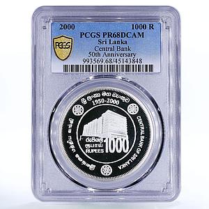 Sri Lanka 1000 rupees National Central Bank Building PR68 PCGS silver coin 2000