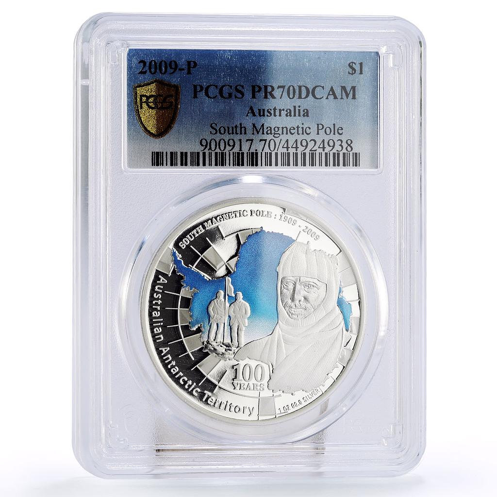 Australia 1 dollar Antartic South Magnetic Pole PR70 PCGS silver coin 2009