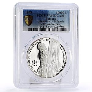 Bulgaria 10000 leva 120 Years of Liberation PR69 PCGS silver coin 1998
