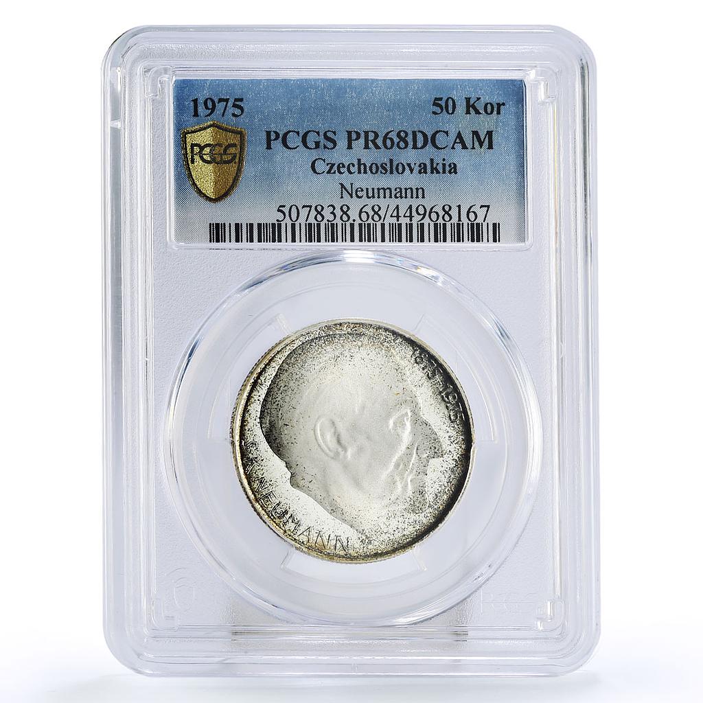 Czechoslovakia 50 korun Centennial Birth S.K. Neumann PR68 PCGS silver coin 1975