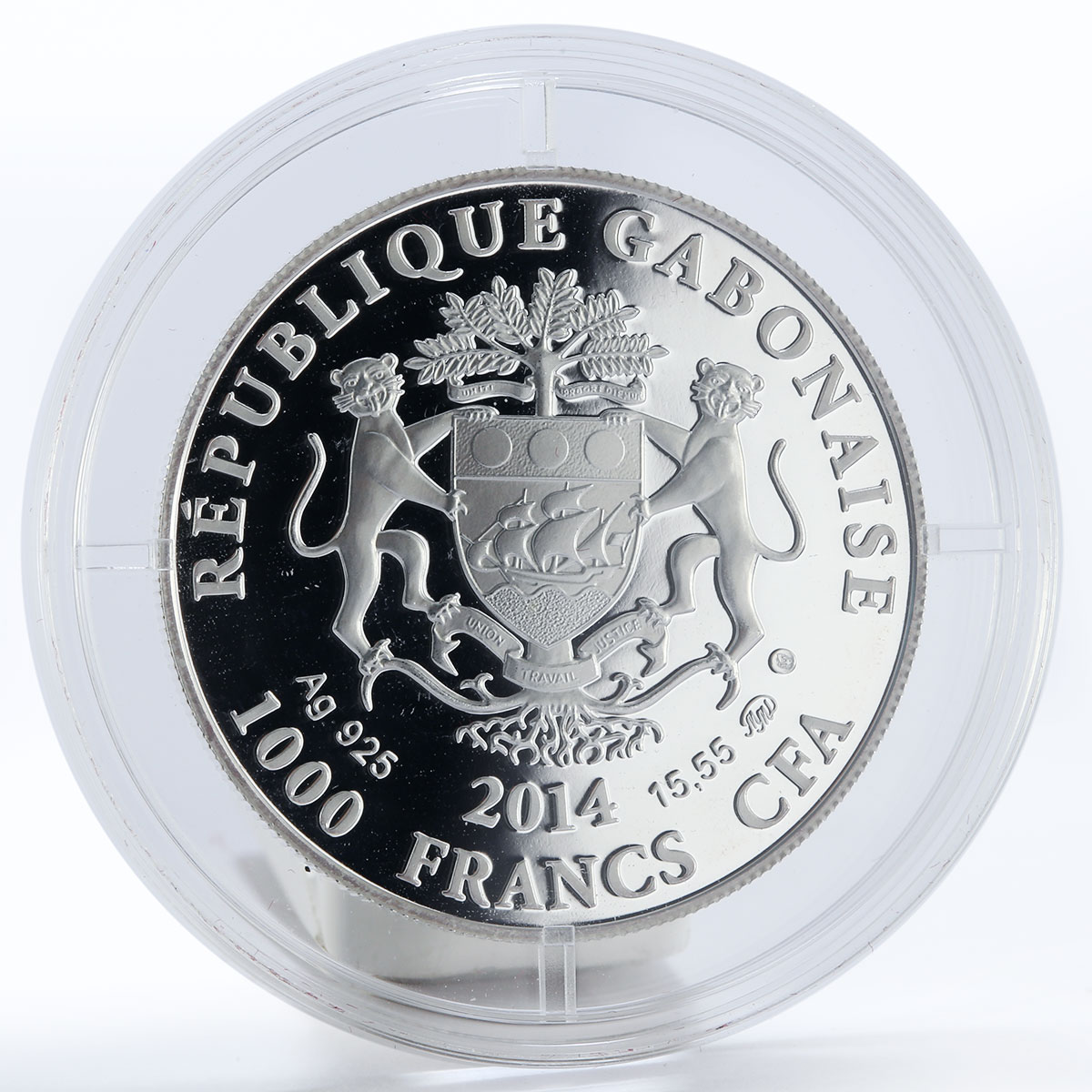 Gabon 1000 francs Zodiac Gemini proof silver coin 2014