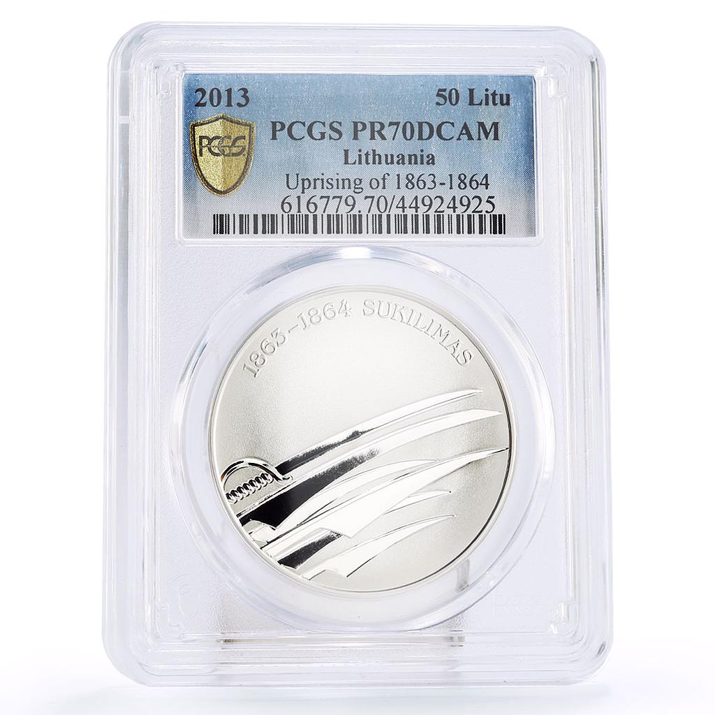 Lithuania 50 litu 150th Anniversary of Uprising PR70 PCGS silver coin 2013