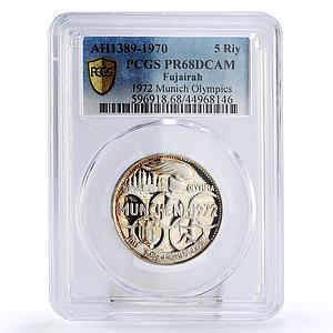 Fujairah 5 riyals Munchen Summer Olympic Games PR68 PCGS proof silver coin 1970