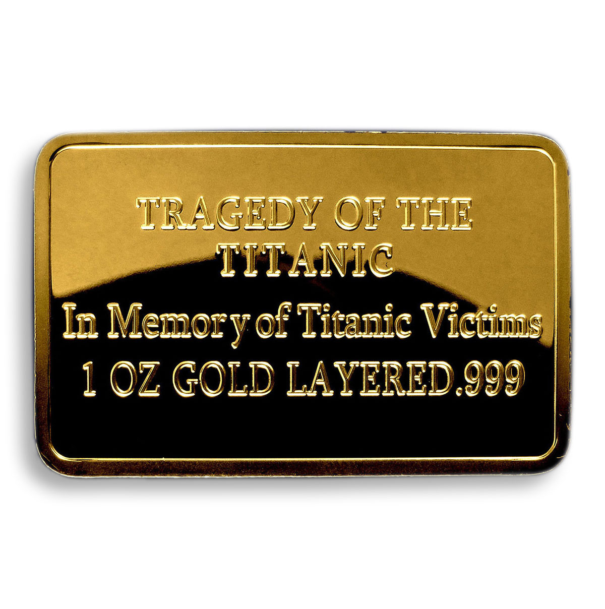 The 100th anniversary of Titanic, 1912-2012, Gold Plated bar, Ship
