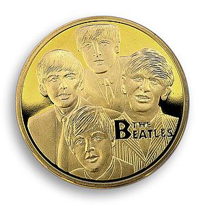The Beatles, Group, Gold Plated Coin, Memorial, Collectible Coin, Token