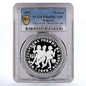 Bulgaria 10 leva International Year of the Child PR69 PCGS silver coin 1979