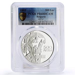 Bulgaria 500 leva European Community St.Theodor Stratilat PR68 PCGS silver 1993