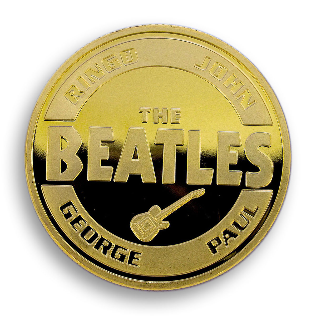 The Beatles, Group, Gold Plated Coin, Memorial, Collectible Coin, Token