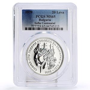 Bulgaria 20 leva Centennial of Sofia Capital City MS65 PCGS silver coin 1979