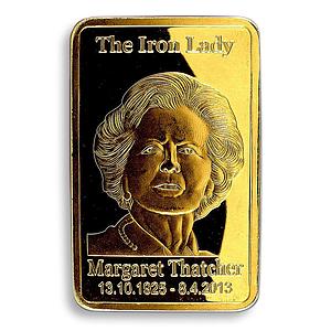 The Iron lady, Margret Thatcher, gold plated bar