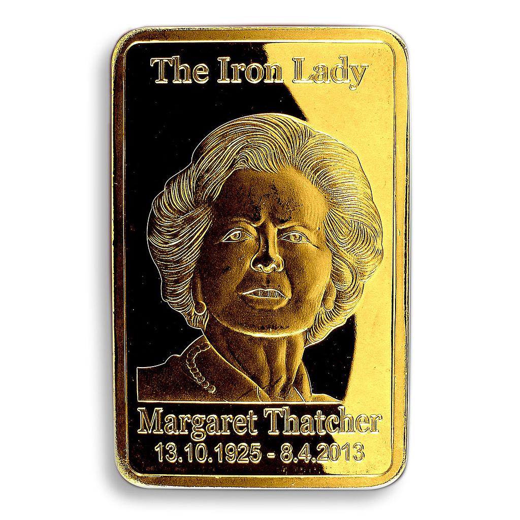 The Iron lady, Margret Thatcher, gold plated bar