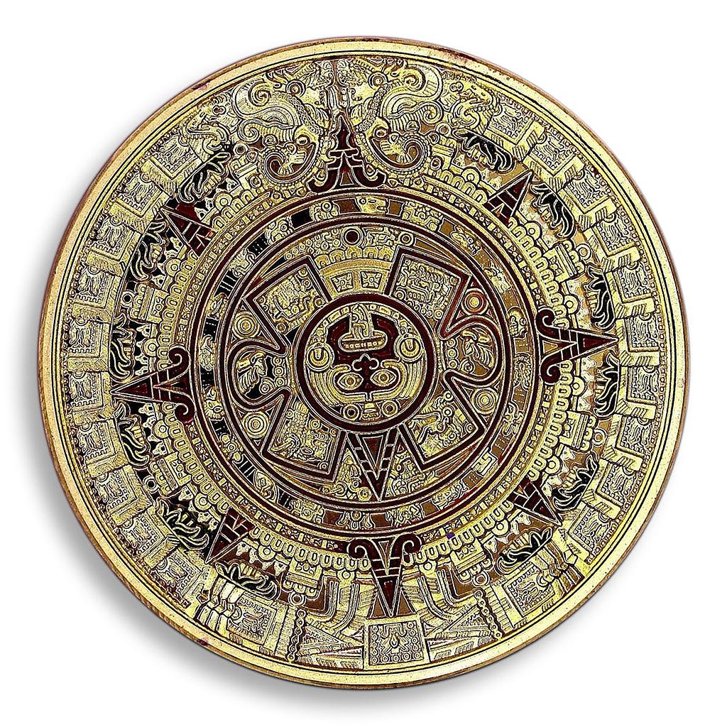 The Mayan Aztec Long Count Calendar, Gold Plated Coin, Token, Souvenir