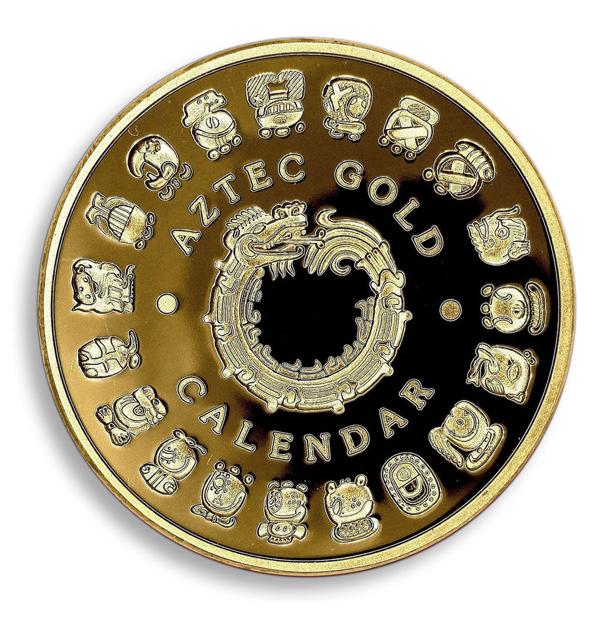 The Mayan Aztec Long Count Calendar, Gold Plated Coin, Token, Souvenir