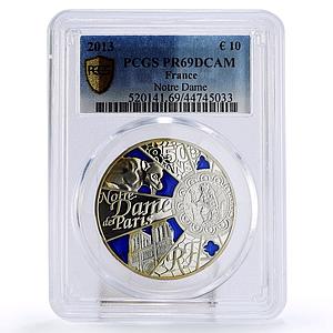 France 10 euro Notre Dame de Paris Cathedral Gargoyle PR69 PCGS silver coin 2013