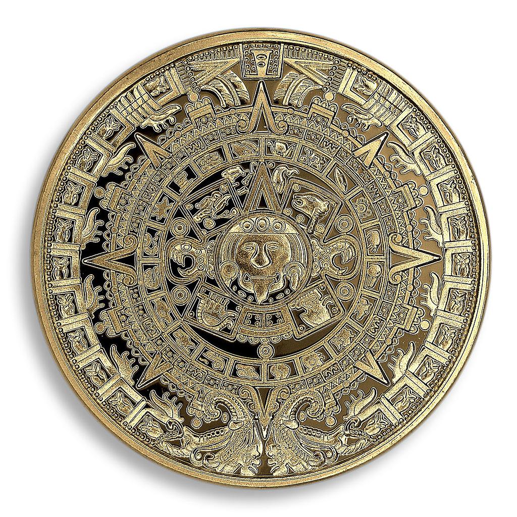 The Mayan Long Count Calendar, Gold Plated Coin, December 21.2012, Token
