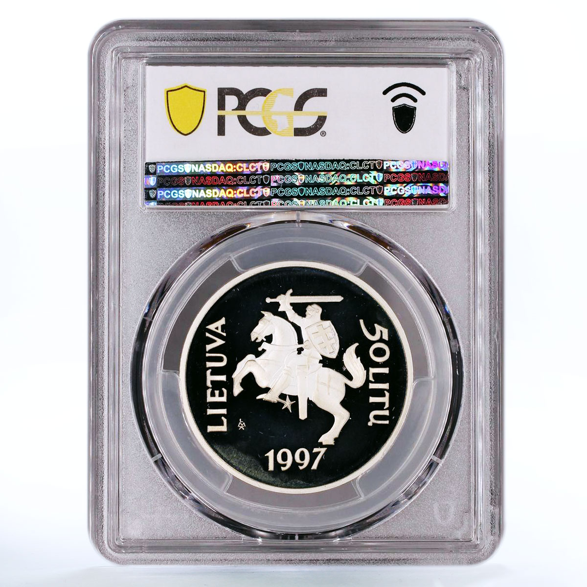 Lithuania 50 litu The First Lithuanian Book PR68 PCGS proof silver coin 1997