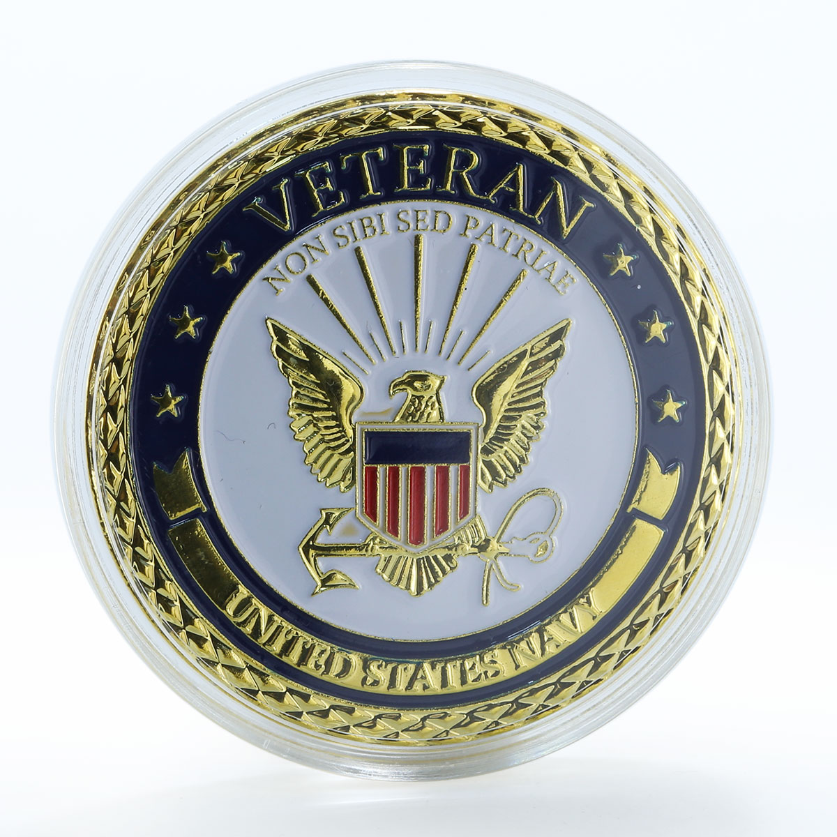 The US Navy Veteran Non Sibi Sed Patriae token