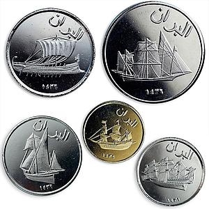 Island of Alboran Spain set of 5 coins Sailboats Ships 2015
