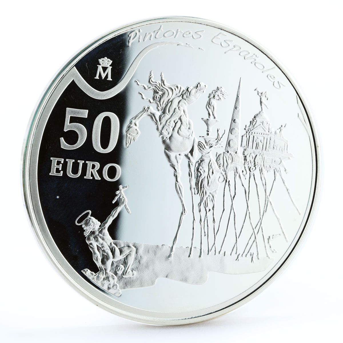 Spain 50 euro Painter Salvador Dali Temptation of Saint Anthony Art silver 2009