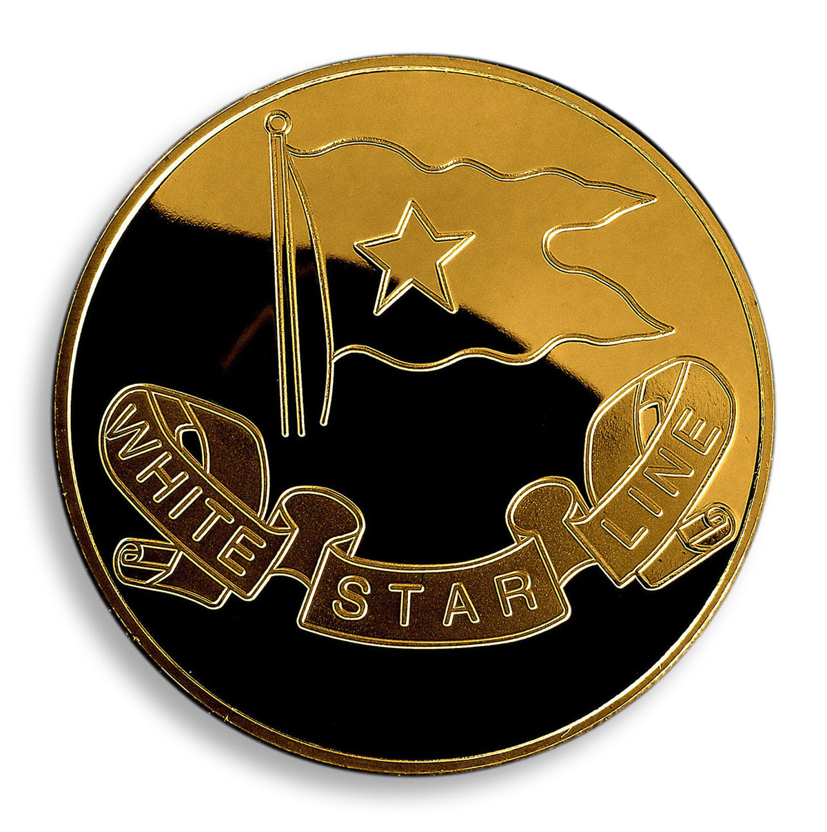 Titanic, RMS, White Star Line, Gold Plated Coin, Ship, April 12, 1912