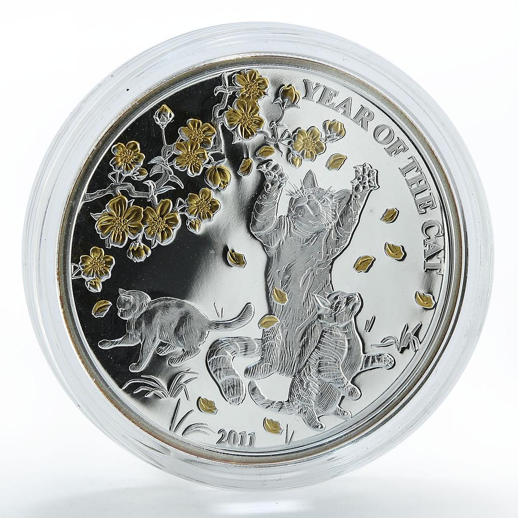 Togo 1000 francs Year of the Cat animals silver coin 2011