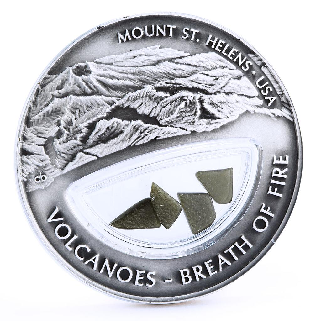 Fiji 10 dollars Volcanoes Breath of Fire St. Helens silver coin 2013