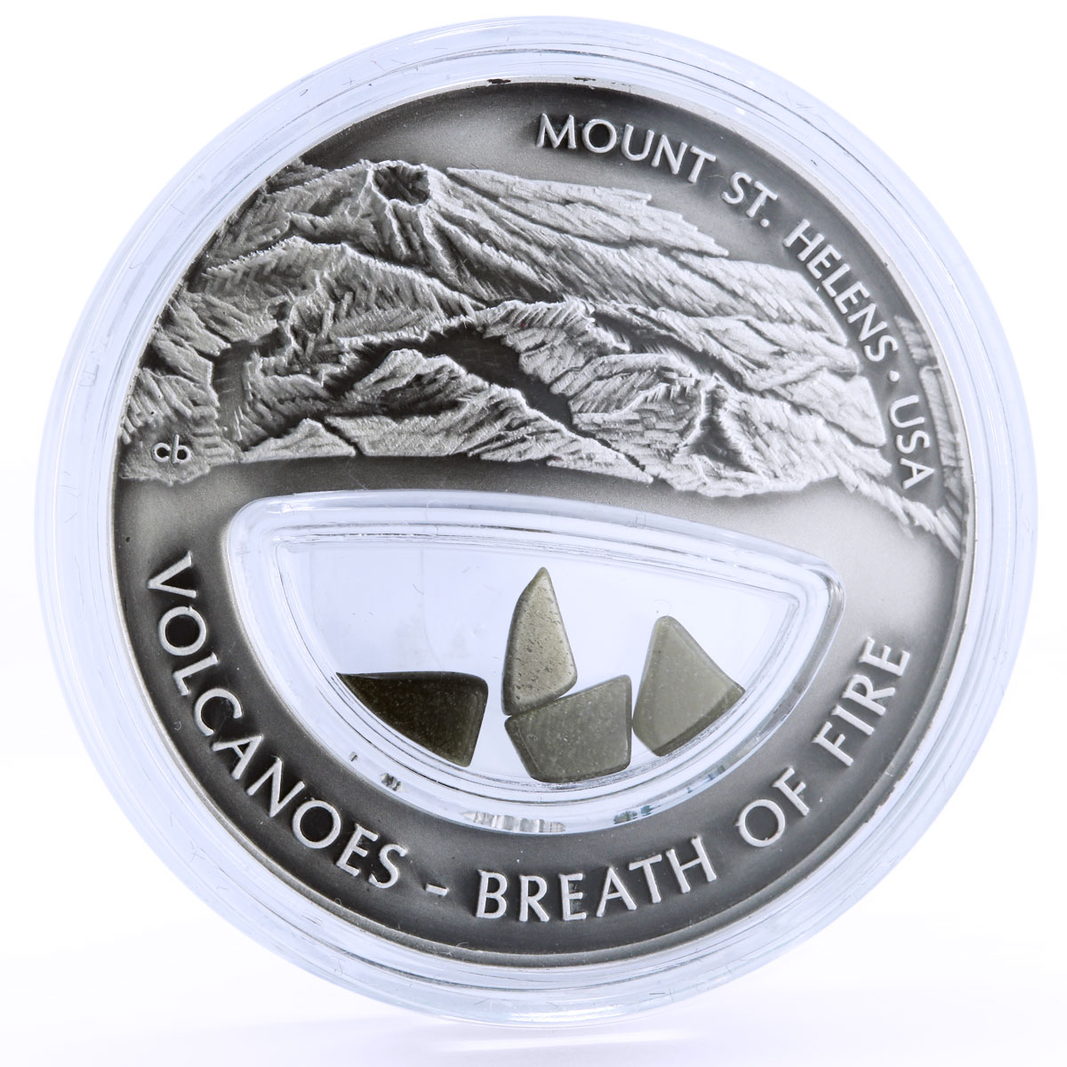 Fiji 10 dollars Volcanoes Breath of Fire St. Helens silver coin 2013