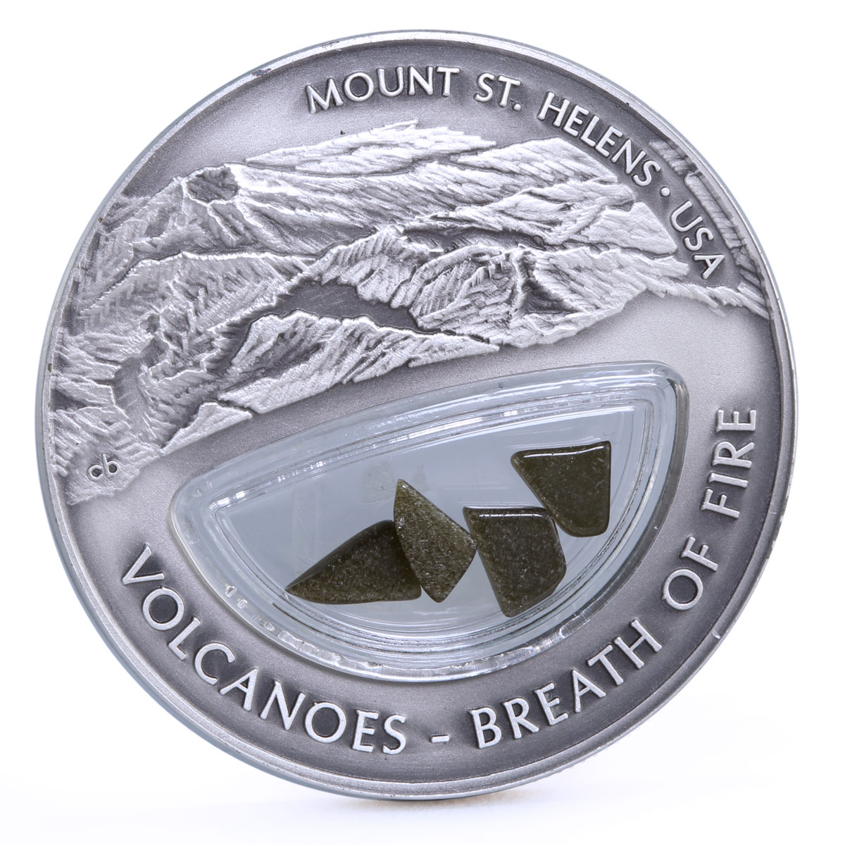 Fiji 10 dollars Volcanoes Breath of Fire St. Helens silver coin 2013