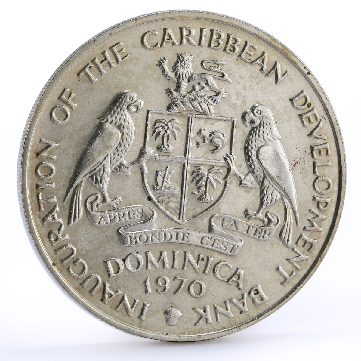 Dominica 4 dollars FAO Food Sugar Bananas Feed the Mankind CuNi coin 1970