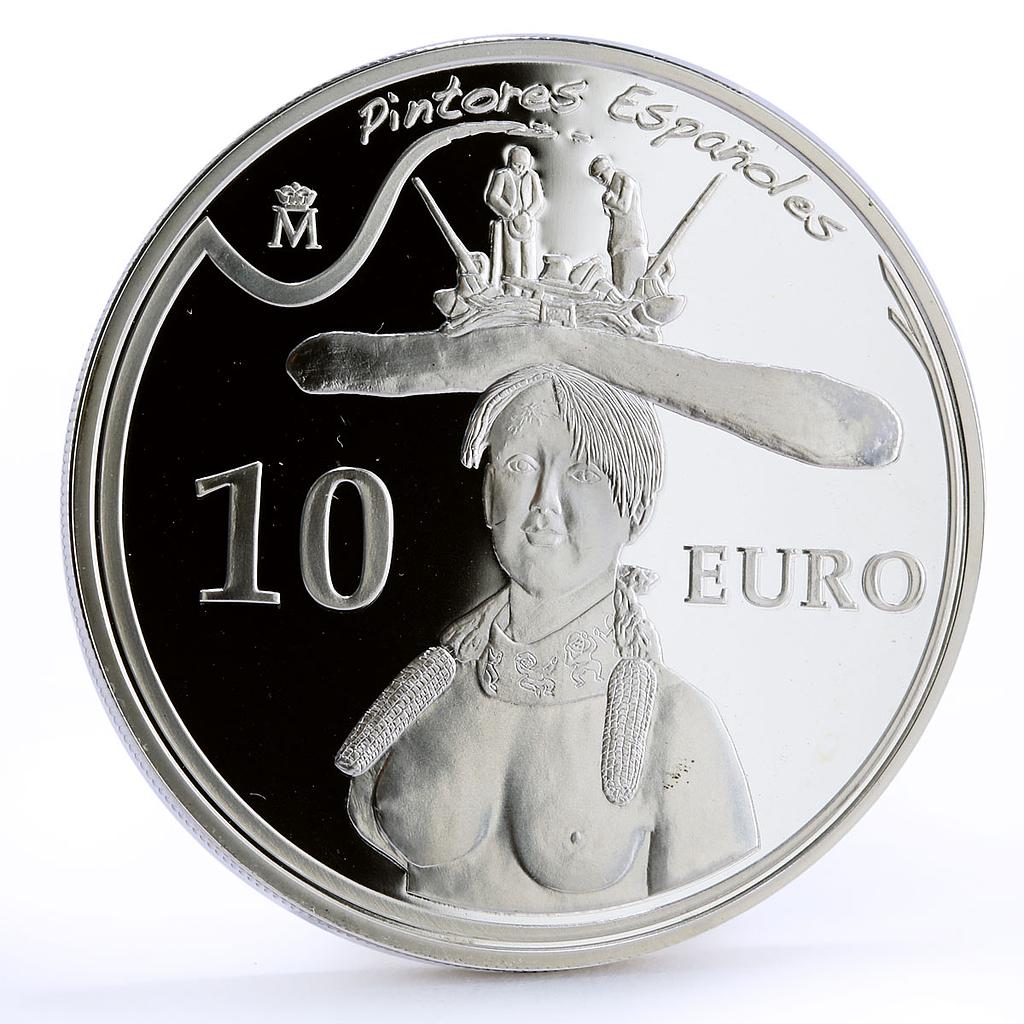 Spain 10 euro Painter Salvador Dali Bust of a Woman Art proof silver coin 2009